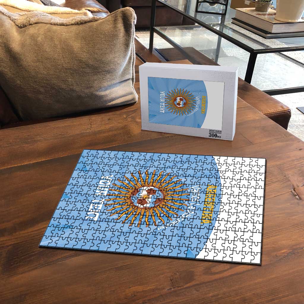 Custom Argentina Football Puzzle Vamos La Albiceleste Blue Version - Wonder Print Shop