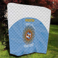 Custom Argentina Football Quilt Vamos La Albiceleste Blue Version - Wonder Print Shop