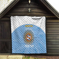 Custom Argentina Football Quilt Vamos La Albiceleste Blue Version - Wonder Print Shop
