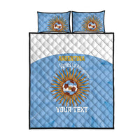Custom Argentina Football Quilt Bed Set Vamos La Albiceleste Blue Version - Wonder Print Shop