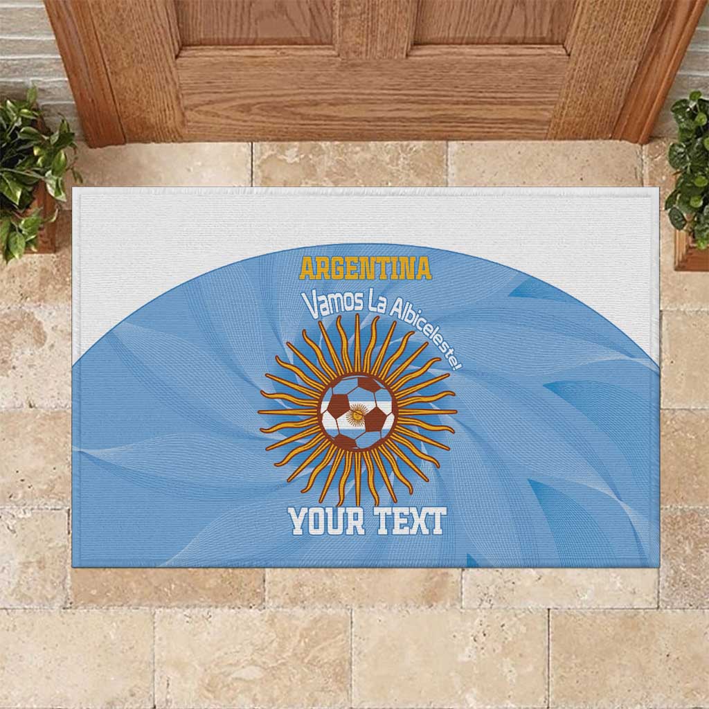 Custom Argentina Football Rubber Doormat Vamos La Albiceleste Blue Version - Wonder Print Shop