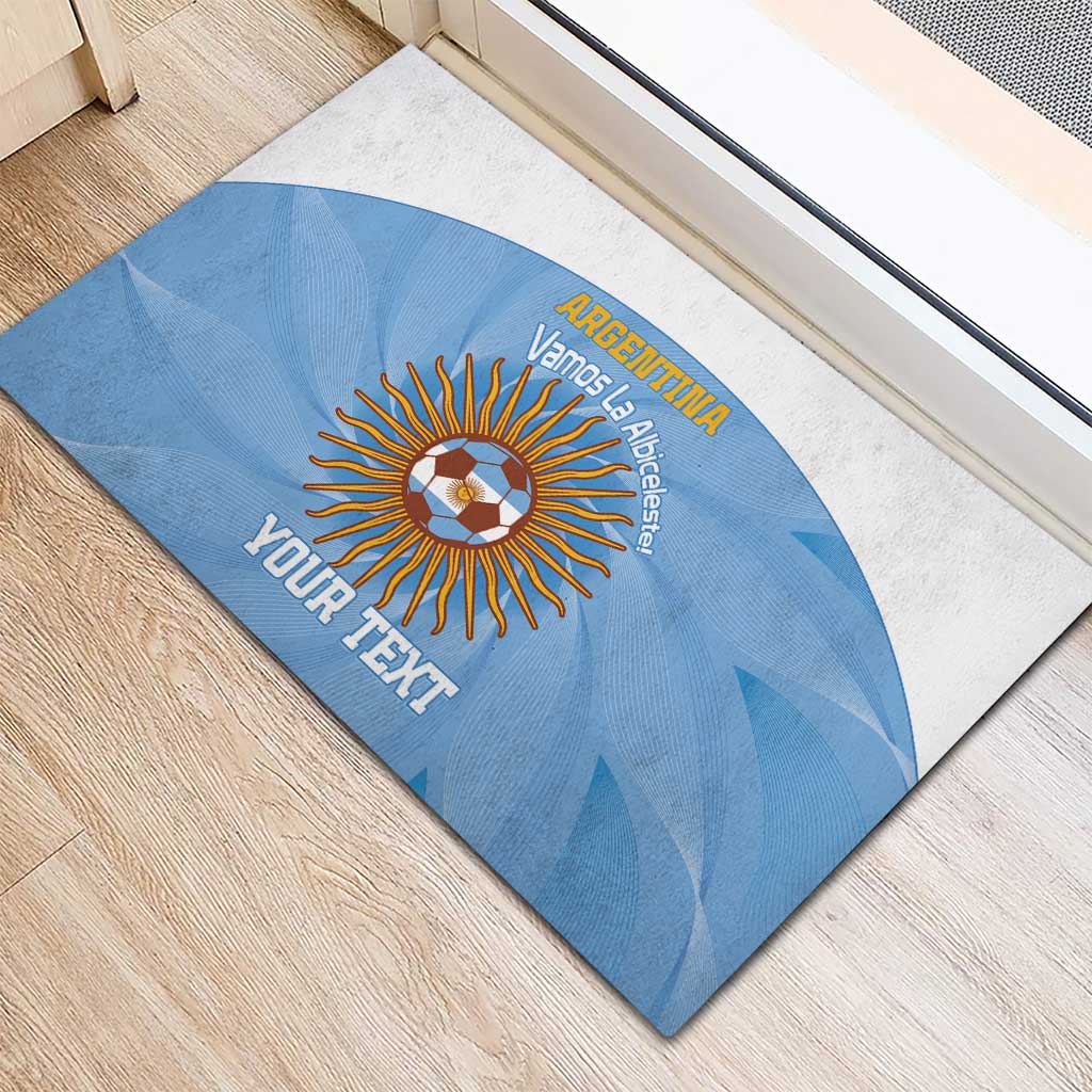 Custom Argentina Football Rubber Doormat Vamos La Albiceleste Blue Version - Wonder Print Shop