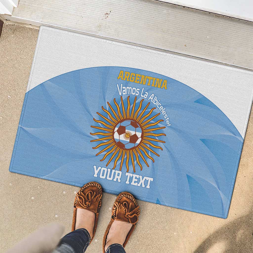 Custom Argentina Football Rubber Doormat Vamos La Albiceleste Blue Version - Wonder Print Shop