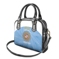 Custom Argentina Football Shoulder Handbag Vamos La Albiceleste Blue Version - Wonder Print Shop