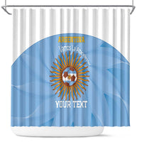 Custom Argentina Football Shower Curtain Vamos La Albiceleste Blue Version - Wonder Print Shop