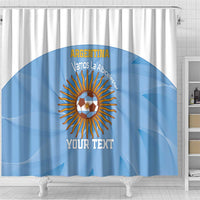 Custom Argentina Football Shower Curtain Vamos La Albiceleste Blue Version - Wonder Print Shop