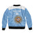 Custom Argentina Football Sleeve Zip Bomber Jacket Vamos La Albiceleste Blue Version - Wonder Print Shop