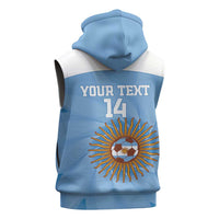 Custom Argentina Football Sleeveless Hoodie Vamos La Albiceleste Blue Version - Wonder Print Shop
