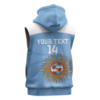 Custom Argentina Football Sleeveless Zip Hoodie Vamos La Albiceleste Blue Version - Wonder Print Shop