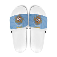Custom Argentina Football Slide Sandals Vamos La Albiceleste Blue Version - Wonder Print Shop