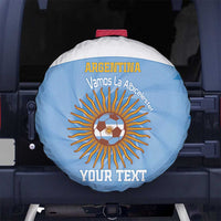 Custom Argentina Football Spare Tire Cover Vamos La Albiceleste Blue Version - Wonder Print Shop