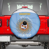 Custom Argentina Football Spare Tire Cover Vamos La Albiceleste Blue Version - Wonder Print Shop