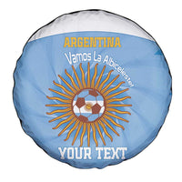 Custom Argentina Football Spare Tire Cover Vamos La Albiceleste Blue Version - Wonder Print Shop