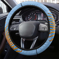 Argentina Football Steering Wheel Cover Vamos La Albiceleste Blue Version - Wonder Print Shop