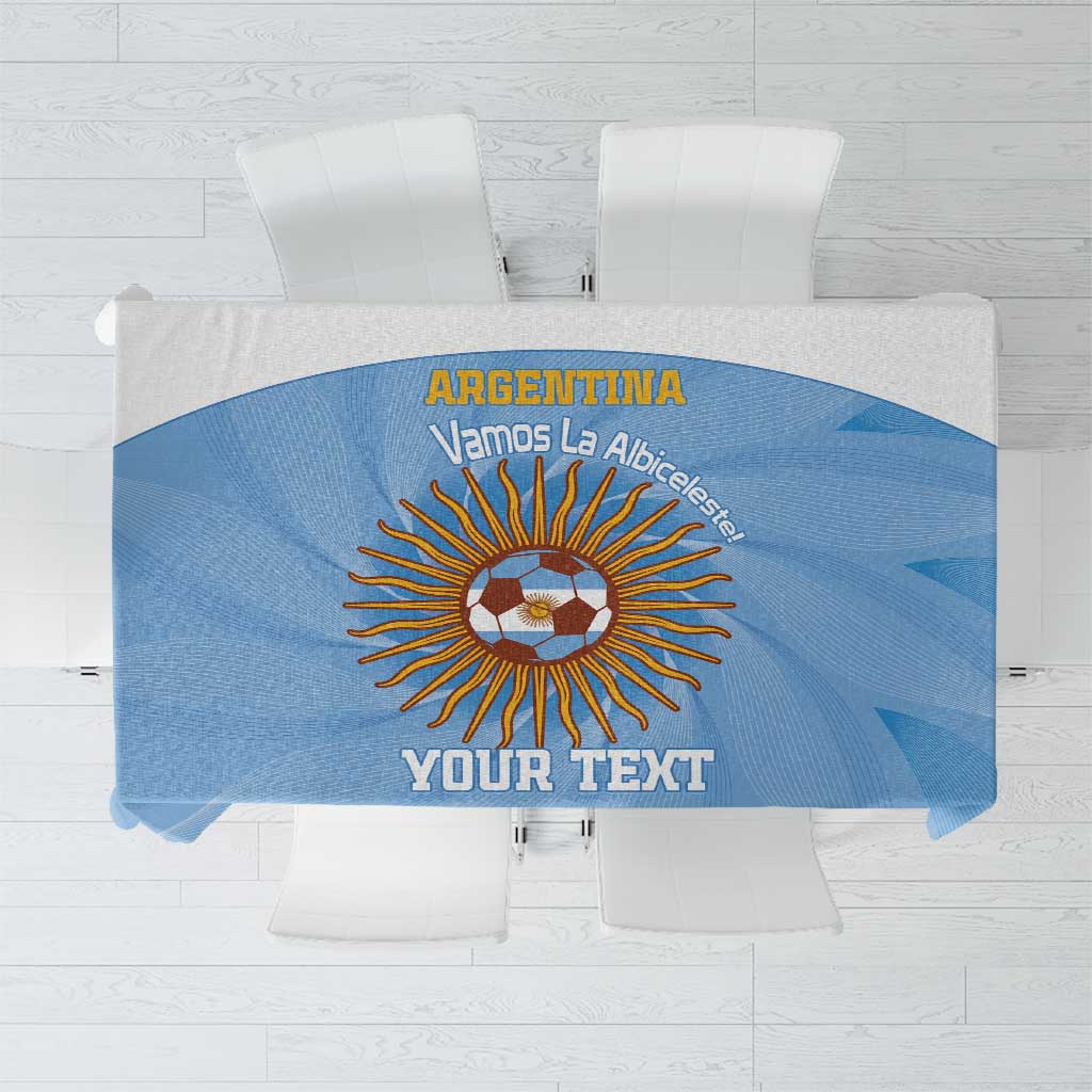 Custom Argentina Football Tablecloth Vamos La Albiceleste Blue Version - Wonder Print Shop