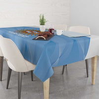 Custom Argentina Football Tablecloth Vamos La Albiceleste Blue Version - Wonder Print Shop