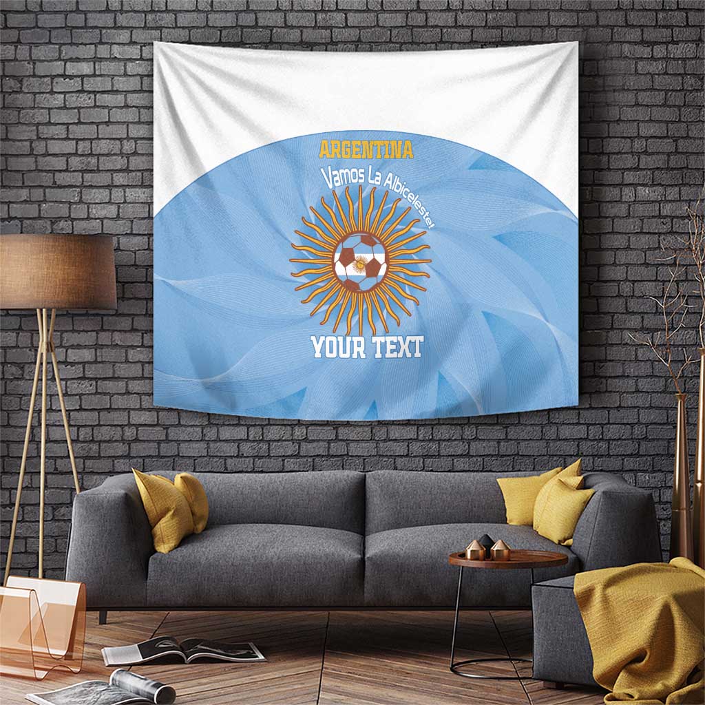 Custom Argentina Football Tapestry Vamos La Albiceleste Blue Version - Wonder Print Shop