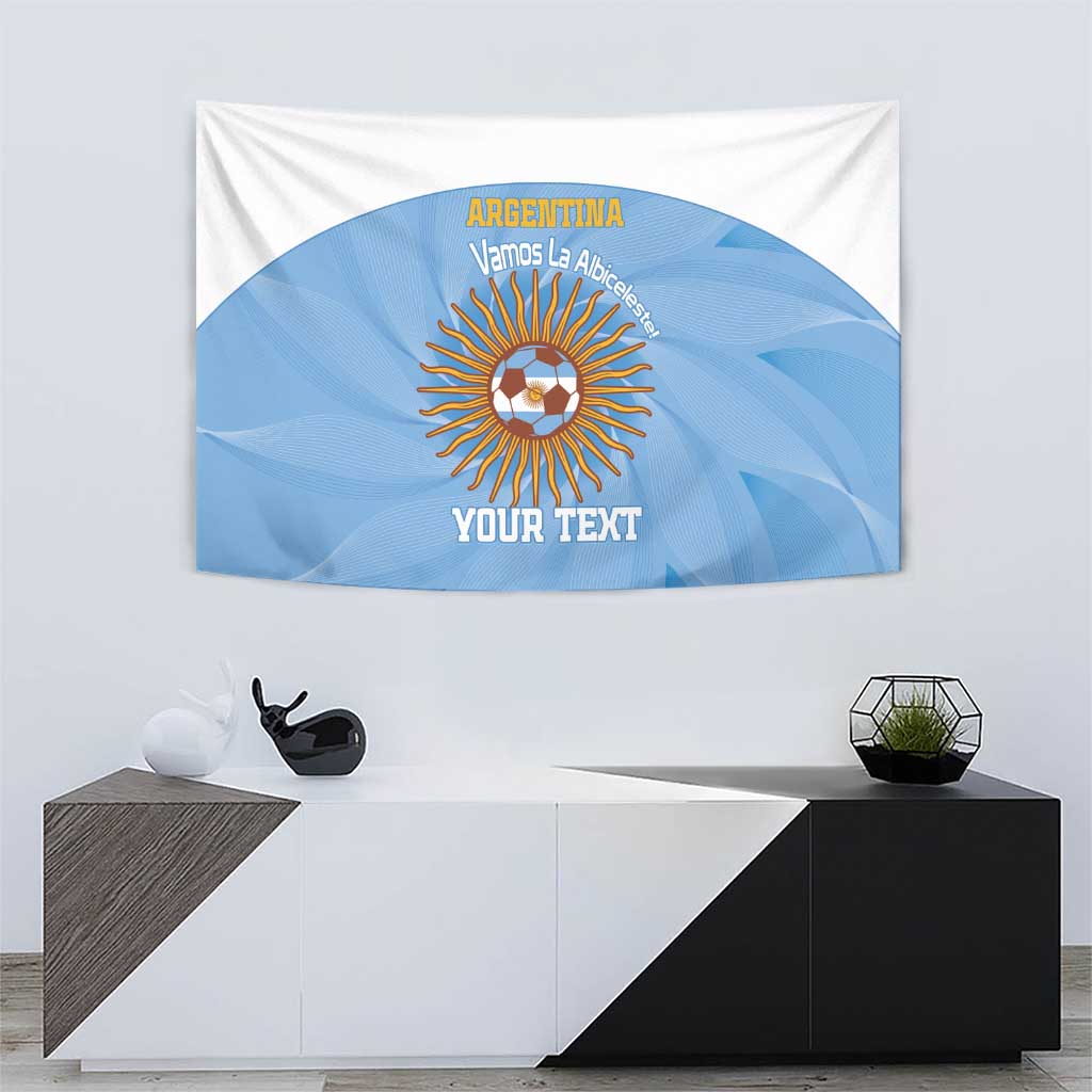 Custom Argentina Football Tapestry Vamos La Albiceleste Blue Version - Wonder Print Shop