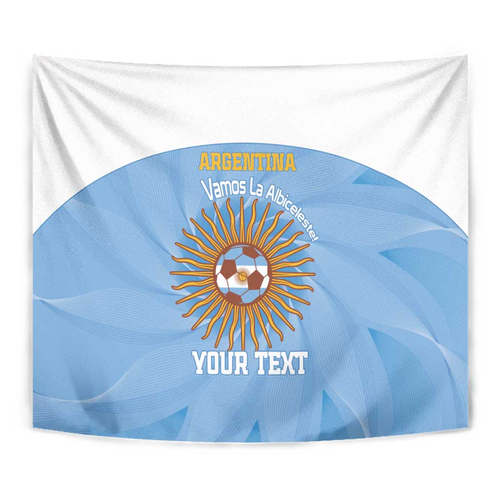Custom Argentina Football Tapestry Vamos La Albiceleste Blue Version - Wonder Print Shop