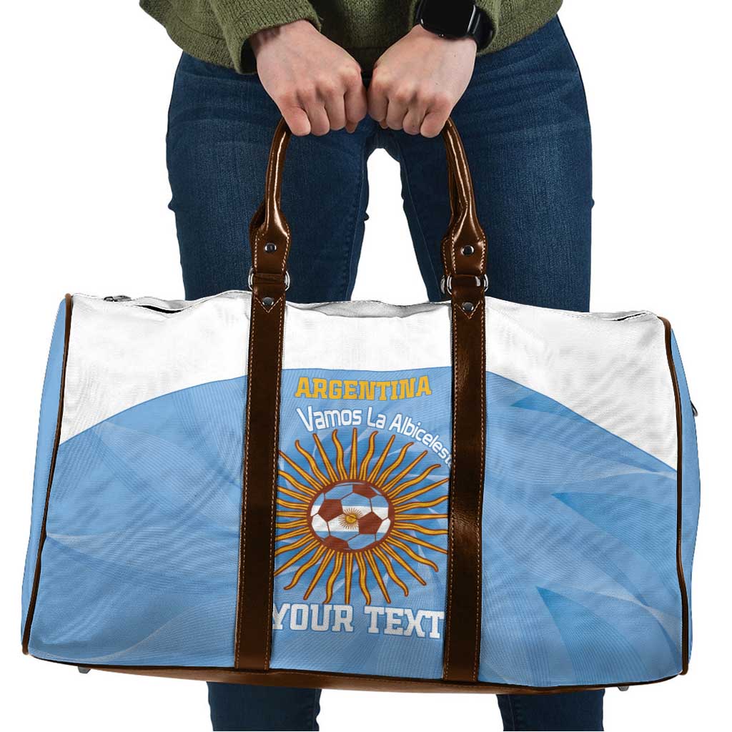 Custom Argentina Football Travel Bag Vamos La Albiceleste Blue Version - Wonder Print Shop