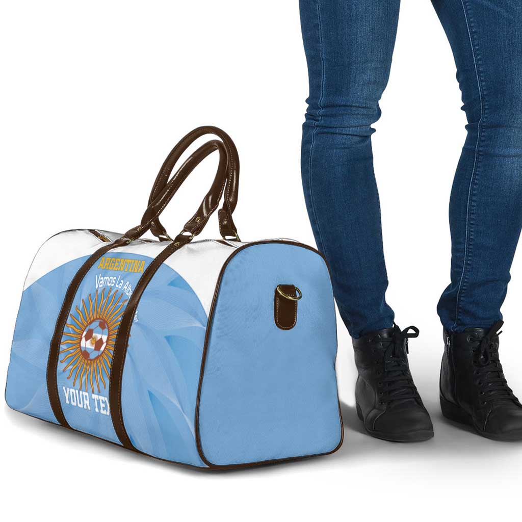 Custom Argentina Football Travel Bag Vamos La Albiceleste Blue Version - Wonder Print Shop