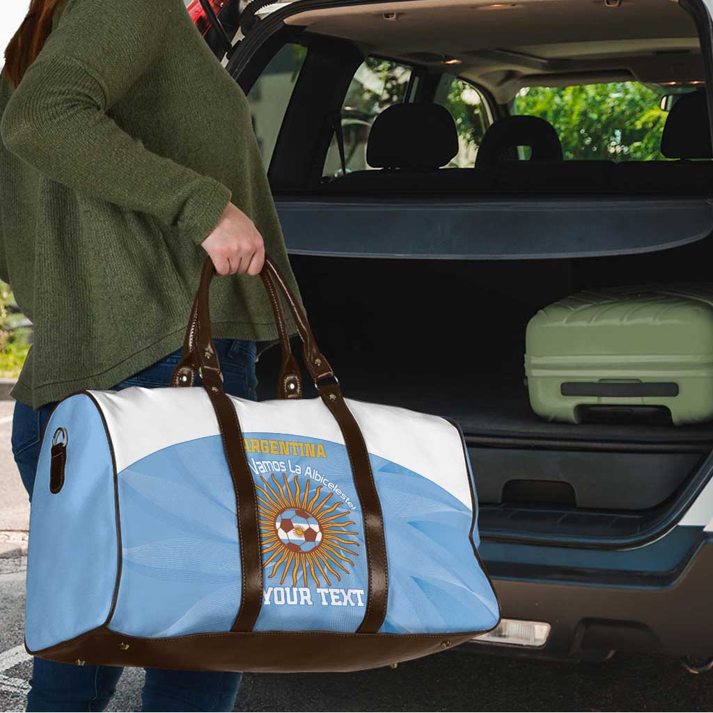 Custom Argentina Football Travel Bag Vamos La Albiceleste Blue Version - Wonder Print Shop