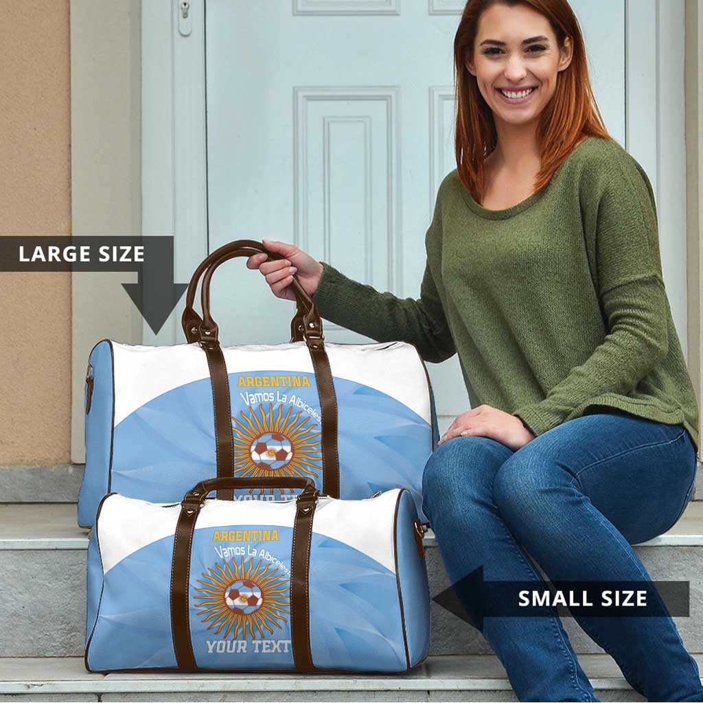 Custom Argentina Football Travel Bag Vamos La Albiceleste Blue Version - Wonder Print Shop