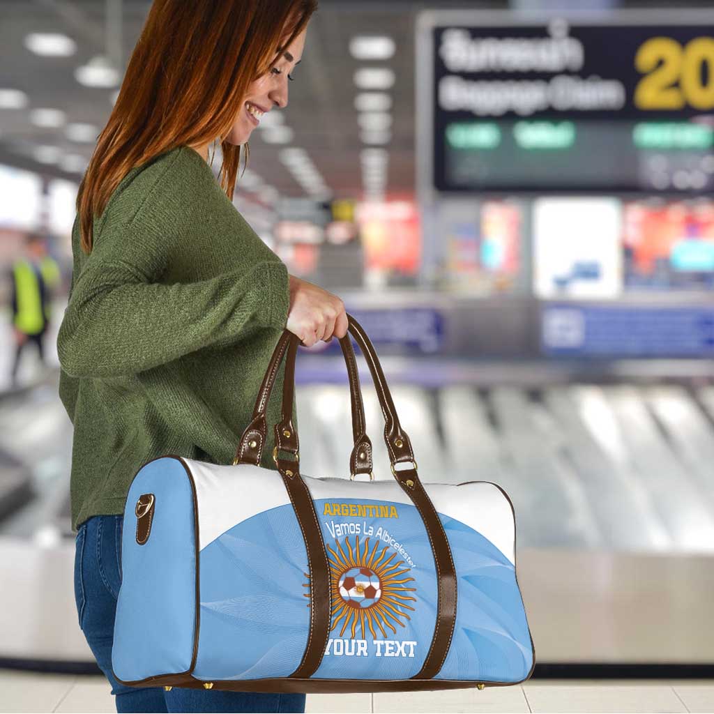 Custom Argentina Football Travel Bag Vamos La Albiceleste Blue Version - Wonder Print Shop