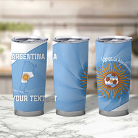 Custom Argentina Football Tumbler Cup Vamos La Albiceleste Blue Version - Wonder Print Shop