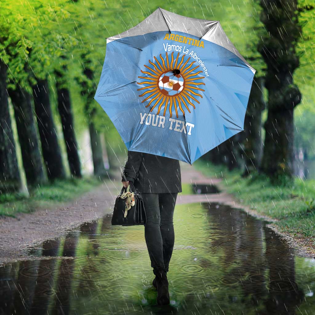 Custom Argentina Football Umbrella Vamos La Albiceleste Blue Version - Wonder Print Shop