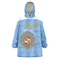 Custom Argentina Football Wearable Blanket Hoodie Vamos La Albiceleste Blue Version - Wonder Print Shop