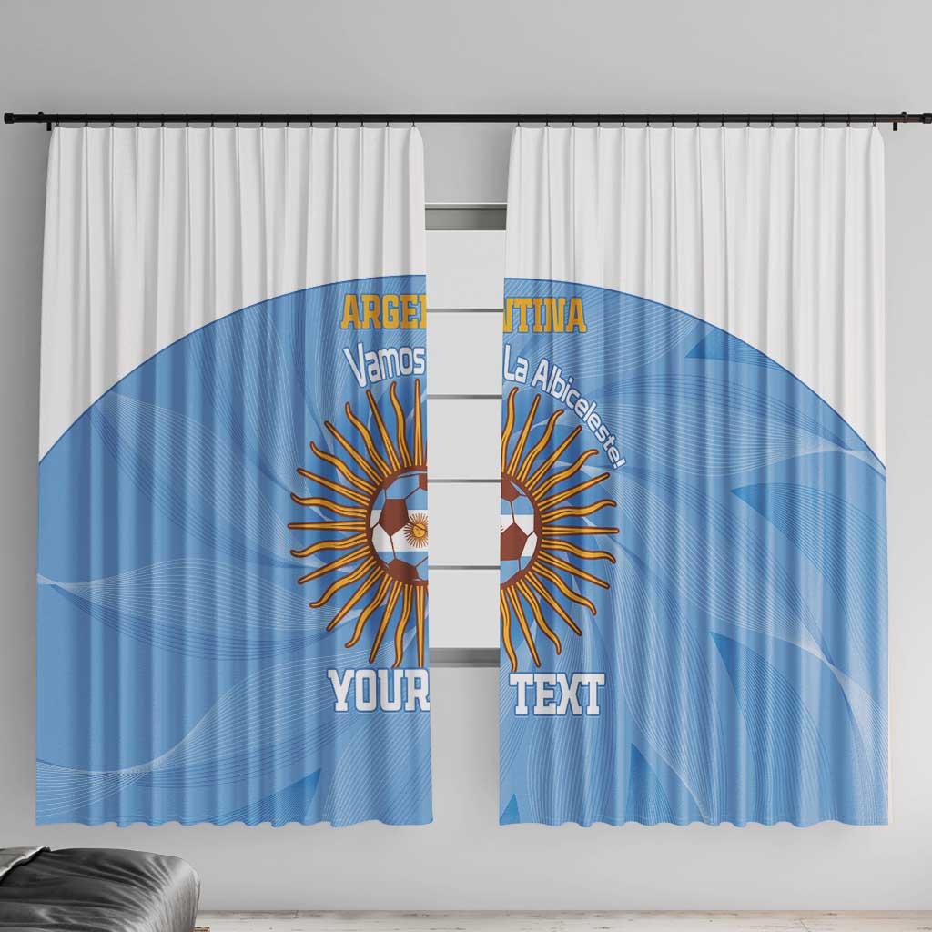 Custom Argentina Football Window Curtain Vamos La Albiceleste Blue Version - Wonder Print Shop