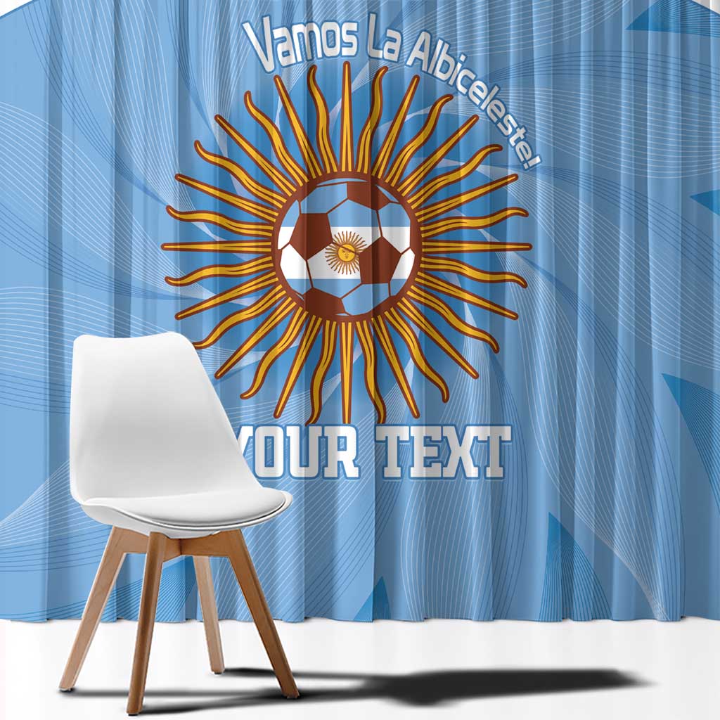 Custom Argentina Football Window Curtain Vamos La Albiceleste Blue Version - Wonder Print Shop