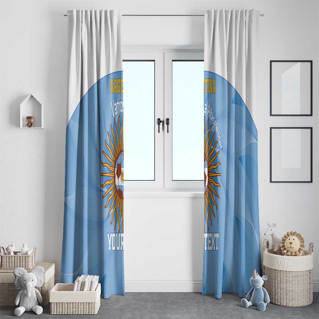 Custom Argentina Football Window Curtain Vamos La Albiceleste Blue Version - Wonder Print Shop