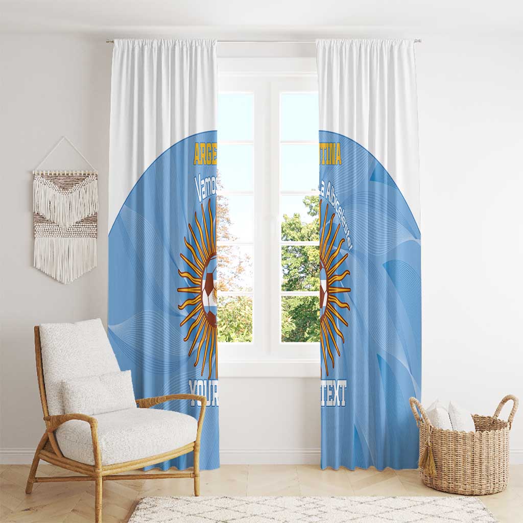 Custom Argentina Football Window Curtain Vamos La Albiceleste Blue Version - Wonder Print Shop