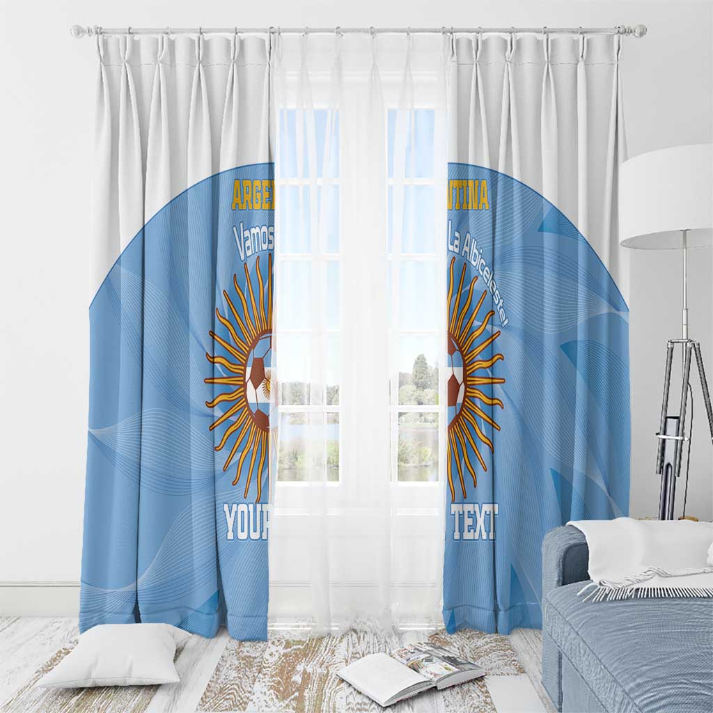 Custom Argentina Football Window Curtain Vamos La Albiceleste Blue Version - Wonder Print Shop