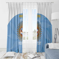 Custom Argentina Football Window Curtain Vamos La Albiceleste Blue Version - Wonder Print Shop