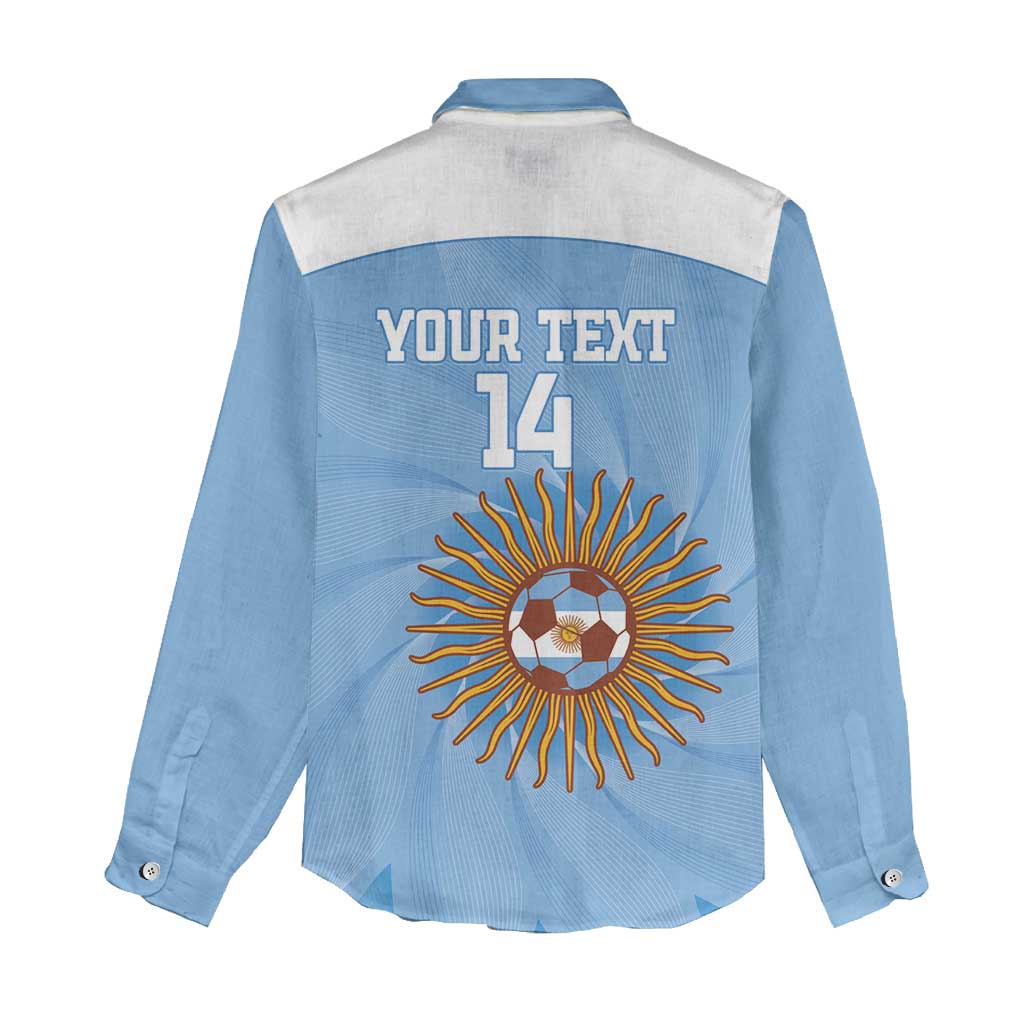Custom Argentina Football Women Casual Shirt Vamos La Albiceleste Blue Version - Wonder Print Shop
