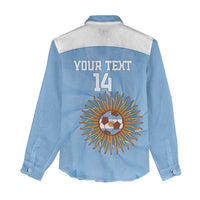 Custom Argentina Football Women Casual Shirt Vamos La Albiceleste Blue Version - Wonder Print Shop