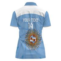 Custom Argentina Football Women Polo Shirt Vamos La Albiceleste Blue Version - Wonder Print Shop