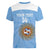Custom Argentina Football Women V-Neck T-Shirt Vamos La Albiceleste Blue Version - Wonder Print Shop