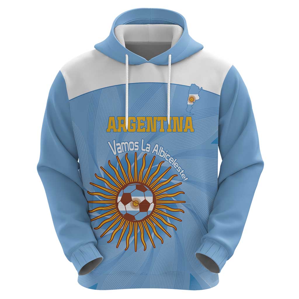 Custom Argentina Football Zip Hoodie Vamos La Albiceleste Blue Version - Wonder Print Shop