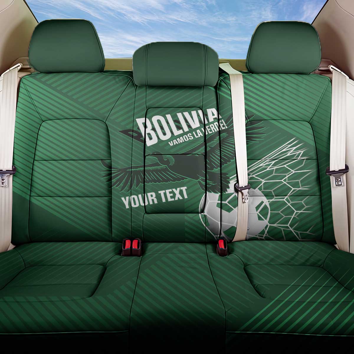 Custom Bolivia Football Back Car Seat Cover Vamos La Verde - Wonder Print Shop