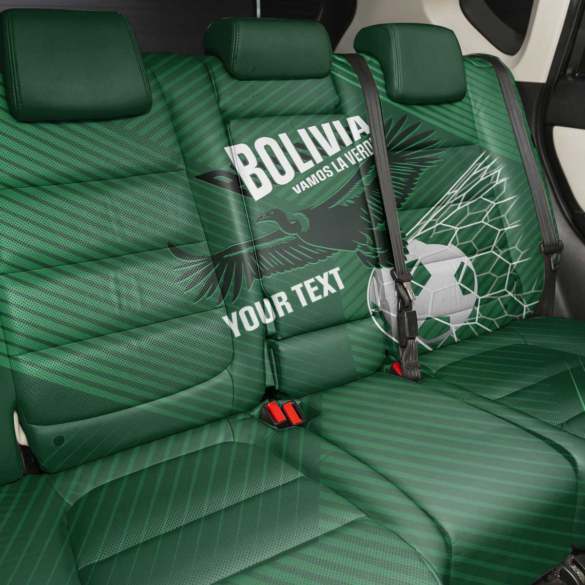 Custom Bolivia Football Back Car Seat Cover Vamos La Verde - Wonder Print Shop
