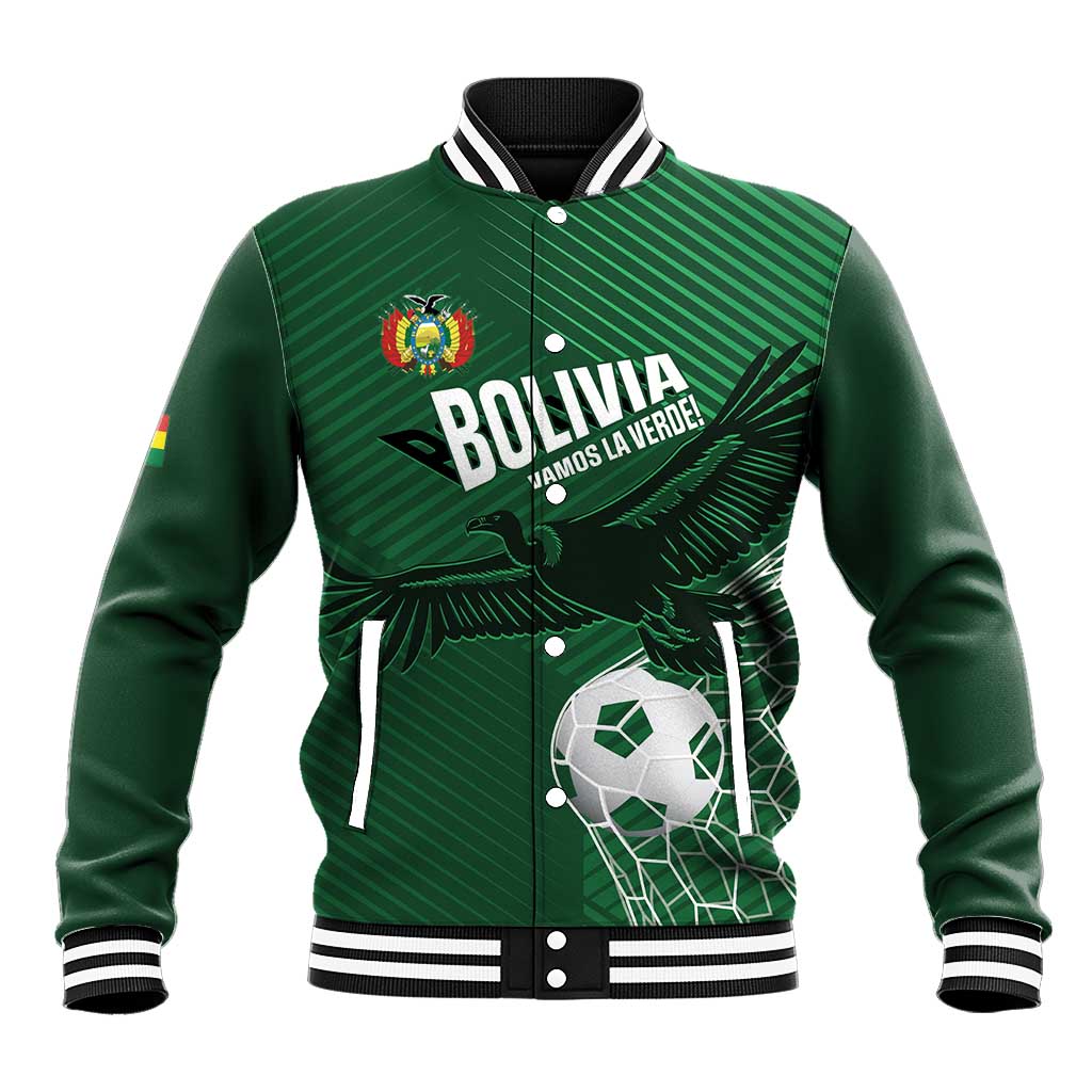 Custom Bolivia Football Baseball Jacket Vamos La Verde - Wonder Print Shop