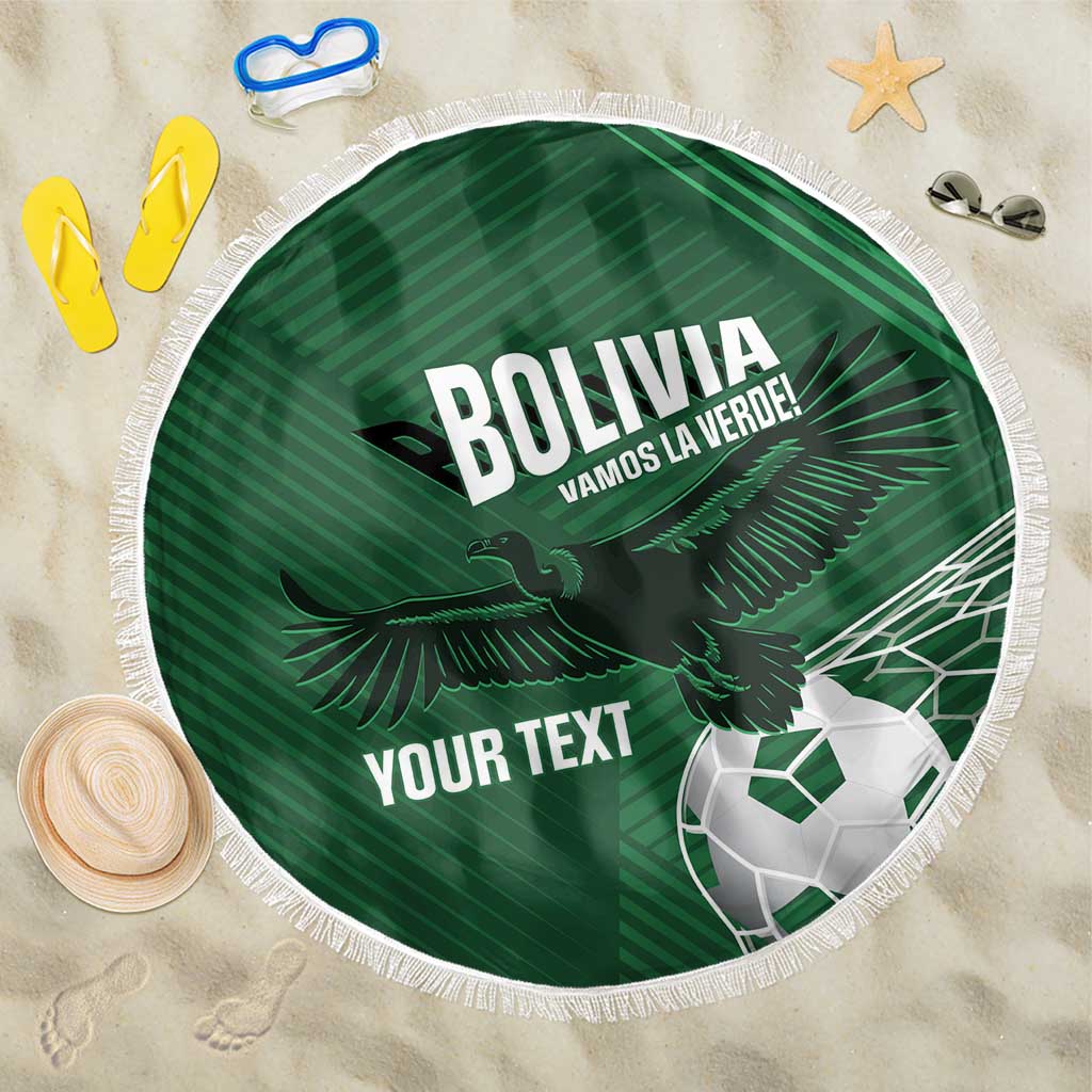 Custom Bolivia Football Beach Blanket Vamos La Verde - Wonder Print Shop