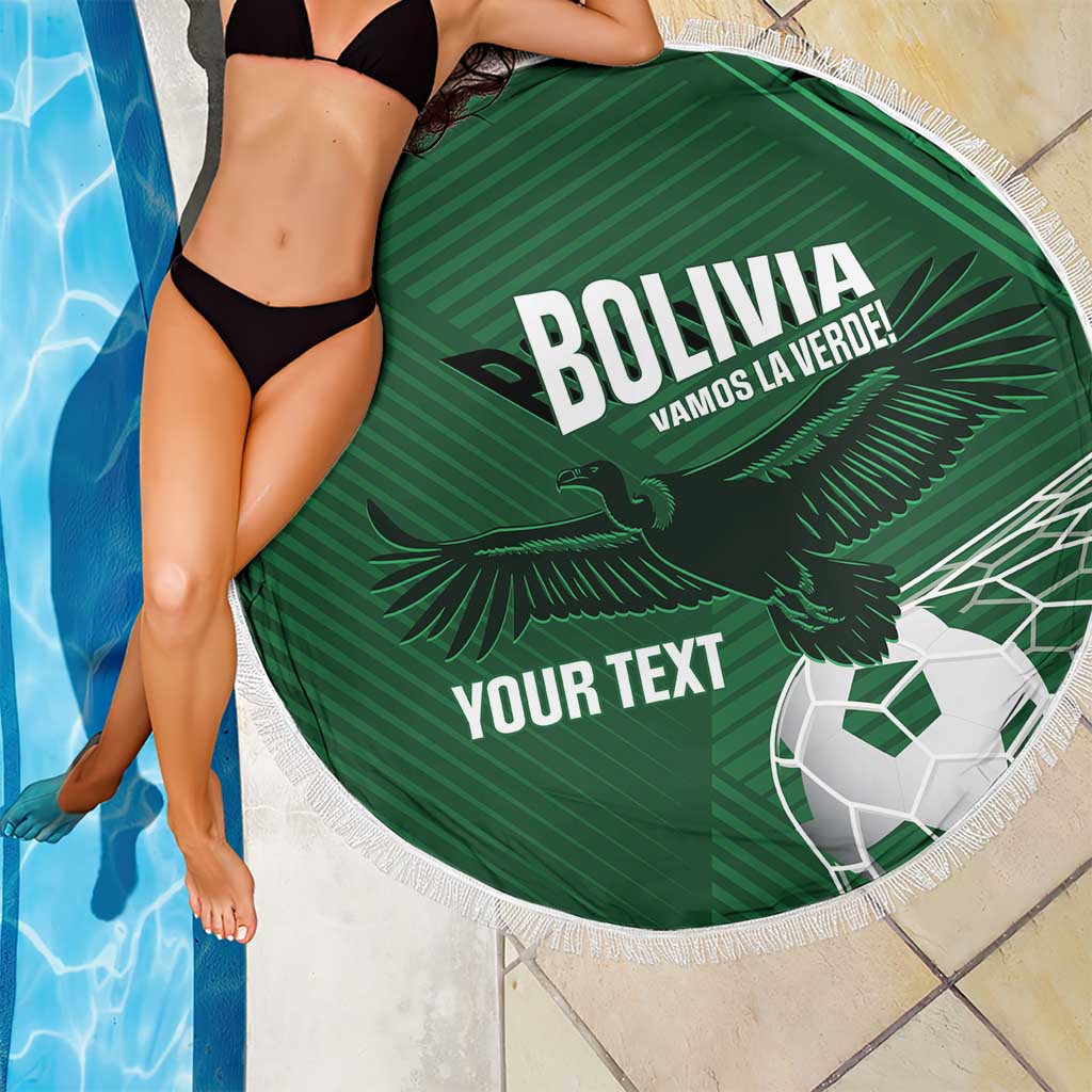 Custom Bolivia Football Beach Blanket Vamos La Verde - Wonder Print Shop