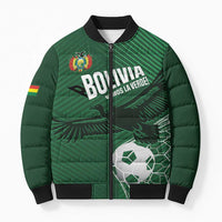 Custom Bolivia Football Bomber Puffer Jacket Vamos La Verde - Wonder Print Shop