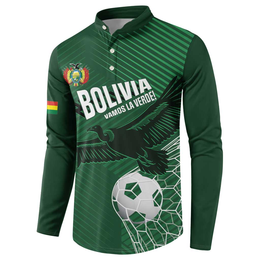 Custom Bolivia Football Button Sweatshirt Vamos La Verde - Wonder Print Shop