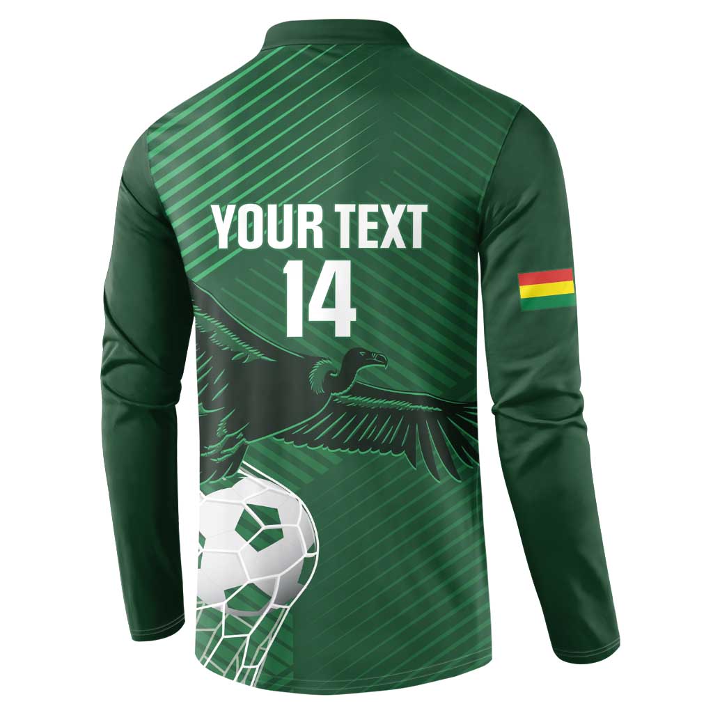 Custom Bolivia Football Button Sweatshirt Vamos La Verde - Wonder Print Shop